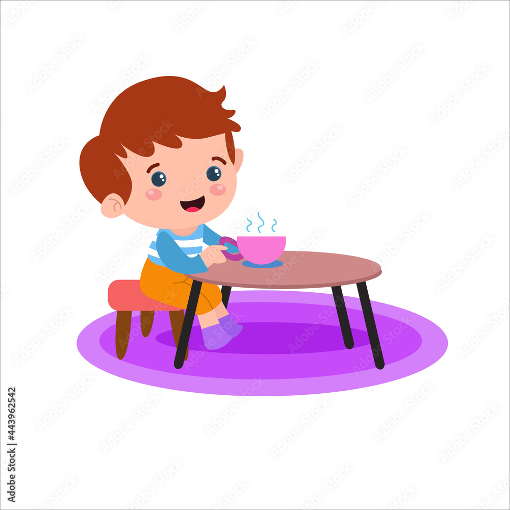 Little boy character playing activity vector template design illustration Little boy character playing activity vector template design illustration