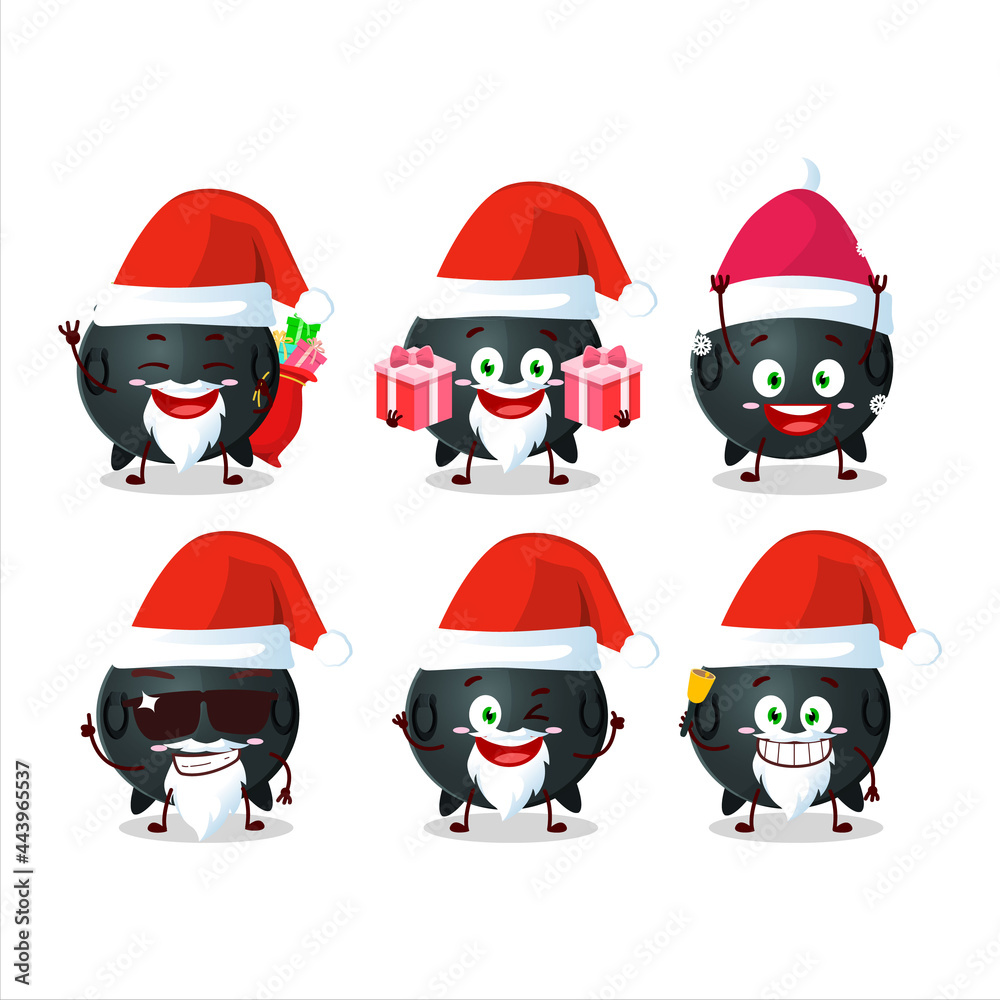 Fototapeta premium Santa Claus emoticons with witch cauldron cartoon character