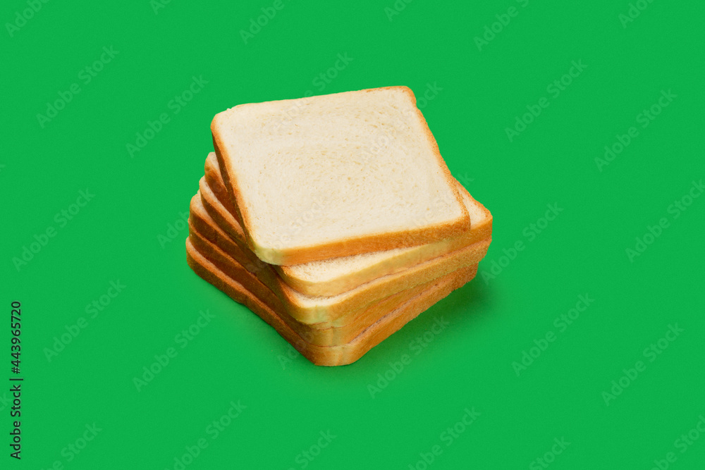 Sliced white bread on a colored background