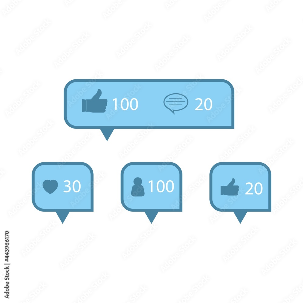 Social media like, follow, and love button collection. Blue color social media button floater design collection. Beautiful blue color counter for social media like love and follower design. Social media like, follow, and love button collection. Blue color social media button floater design collection. Beautiful blue color counter for social media like love and follower design.