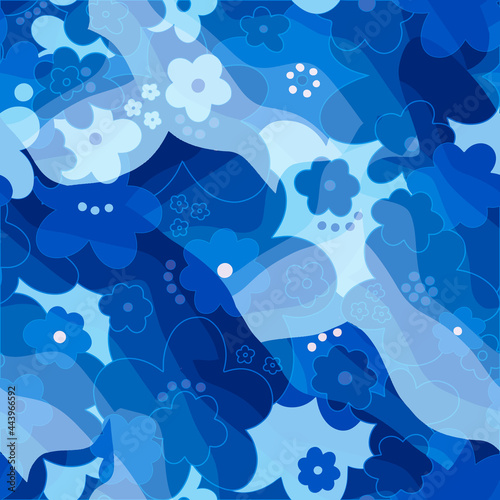 Obraz na plátne Seamless pattern transparency texture floral flower abstract