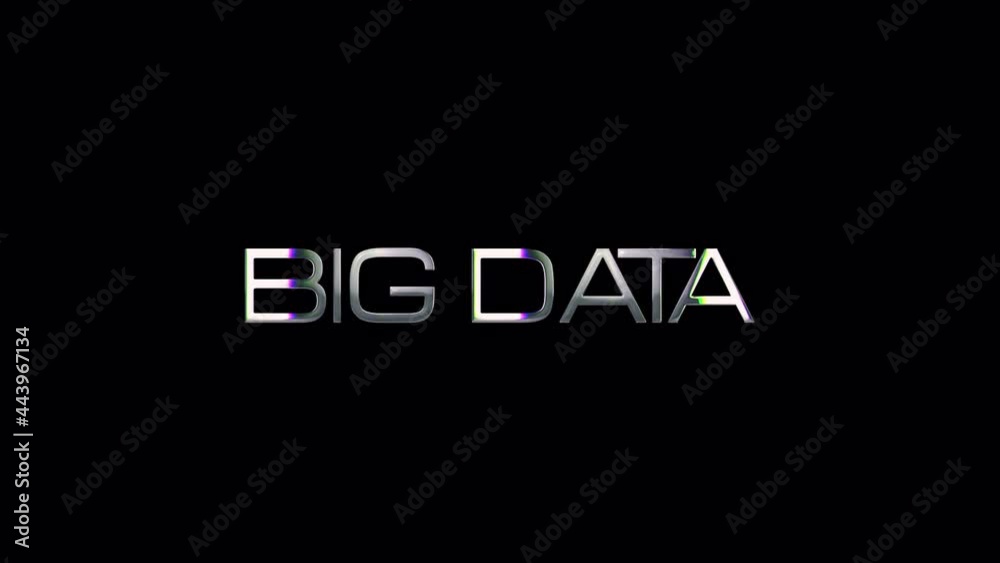 BIG DATA glitch text effect with silver light glowing loop animation. 4K 3D isolated QuickTime Alpha Channel ProRes 4444 seamless loop Big Data glitch text effect video cover for banner, title, intro BIG DATA glitch text effect with silver light glowing loop animation. 4K 3D isolated QuickTime Alpha Channel ProRes 4444 seamless loop Big Data glitch text effect video cover for banner, title, intro