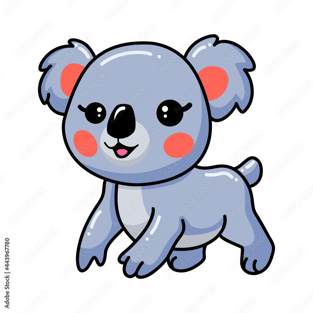 Naklejka premium Cute baby koala cartoon posing