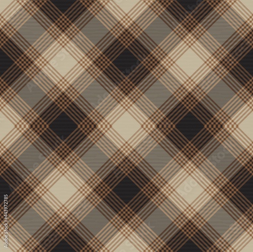 Brown Argyle Plaid Tartan textured Seamless Pattern Design