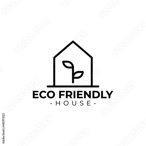 eco home tropical concept pictorial logo design