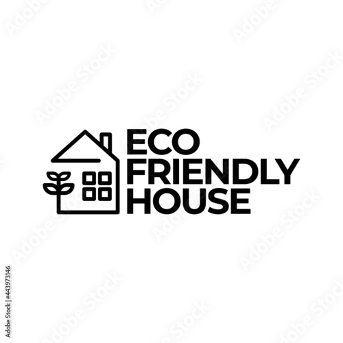 eco home tropical concept pictorial logo design