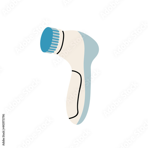 Vector illustartion facial cleansing brushes. Cosmetic devise for face care,scrubbing, exfoliating, removing blackhead, massaging.