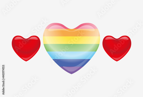 LGBT rainbow heart pride love symbol