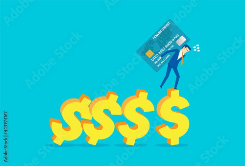 Businessman with the big credit card debt crisis