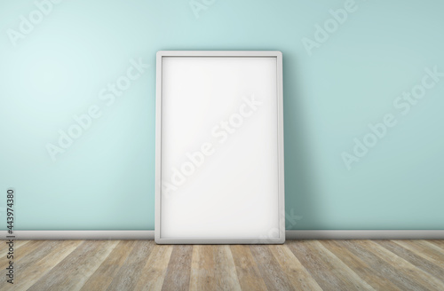 Blank cadre for your design  on the floor and leaning against the wall
