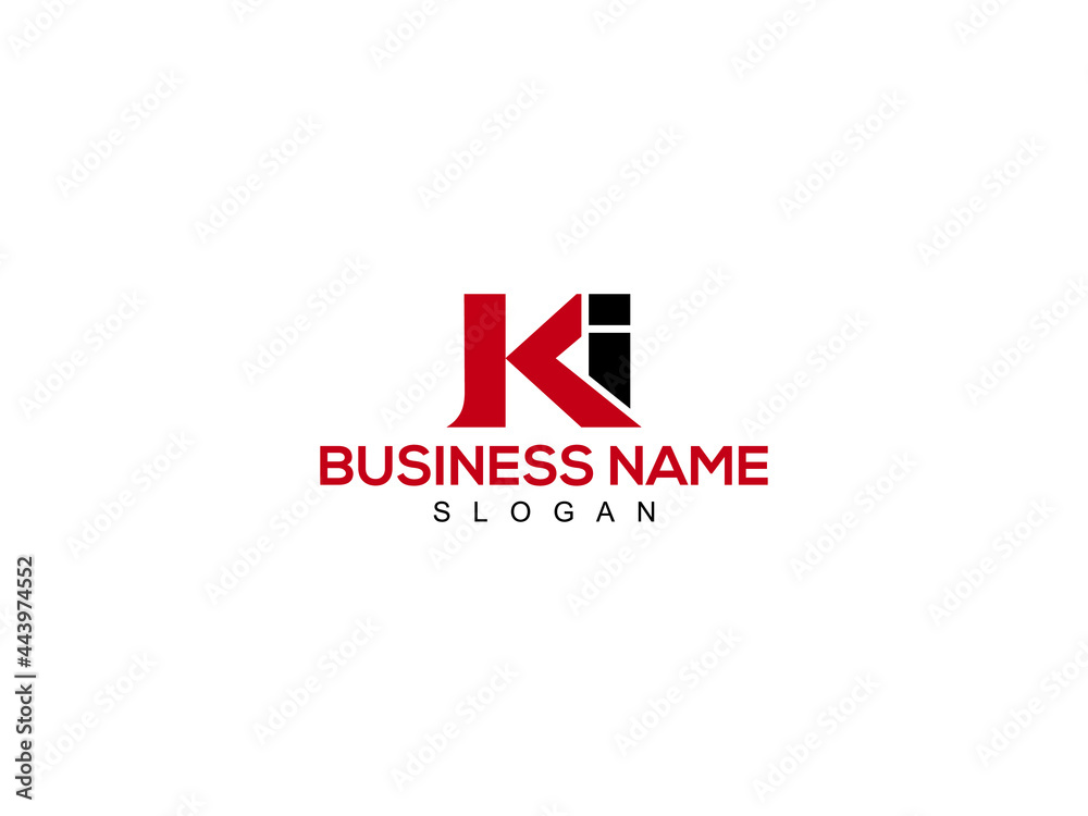 Letter KI Logo, creative ki logo icon vector for company or business - obrazy, fototapety, plakaty 