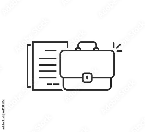 thin line briefcase with doc like paperwork