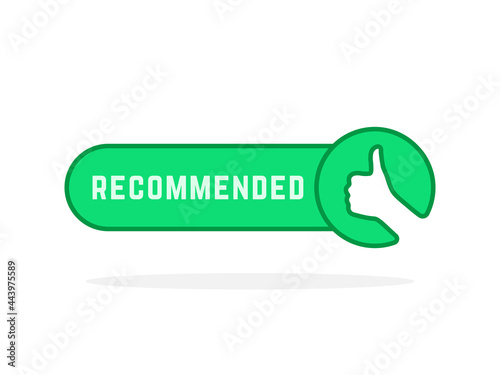 recommended logo with linear thumb up