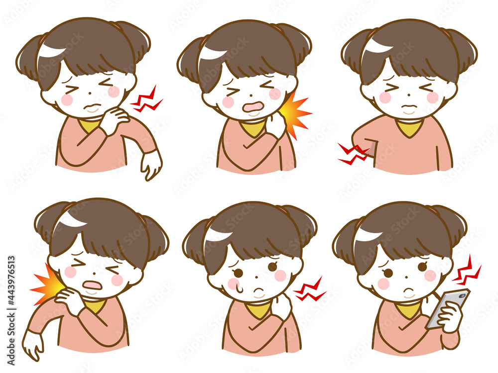 肩や首が痛い太った幼い少女