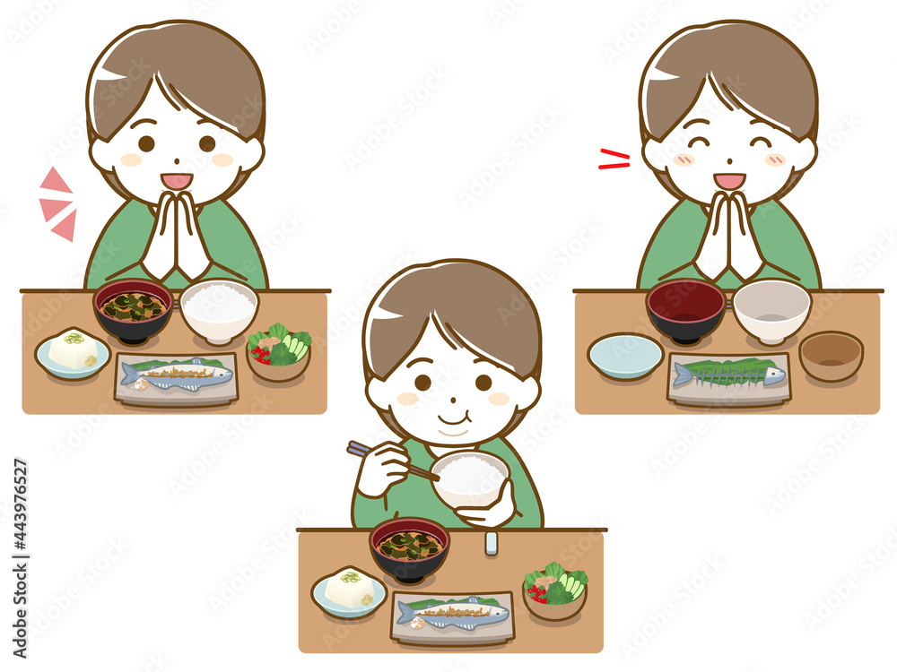 食事をしている太った若い男性 食事をしている太った若い男性