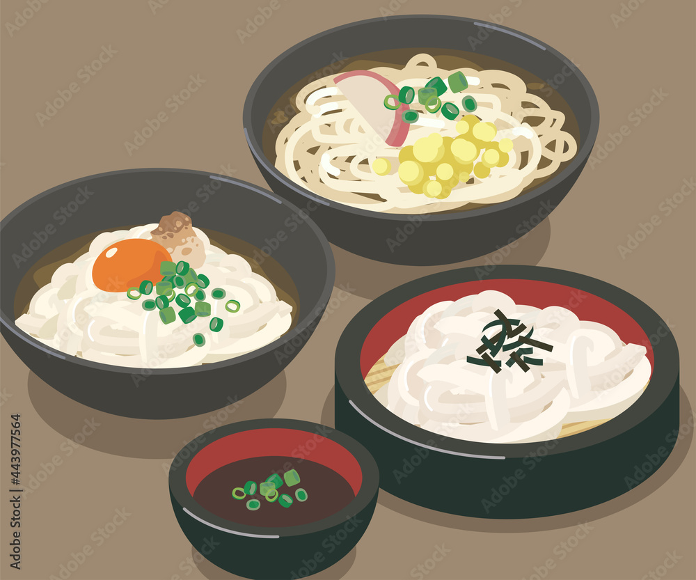 温かいうどんと冷たいうどんのベクターイラスト素材 Stock Vector Adobe Stock 温かいうどんと冷たいうどんのベクターイラスト素材 Stock Vector Adobe Stock