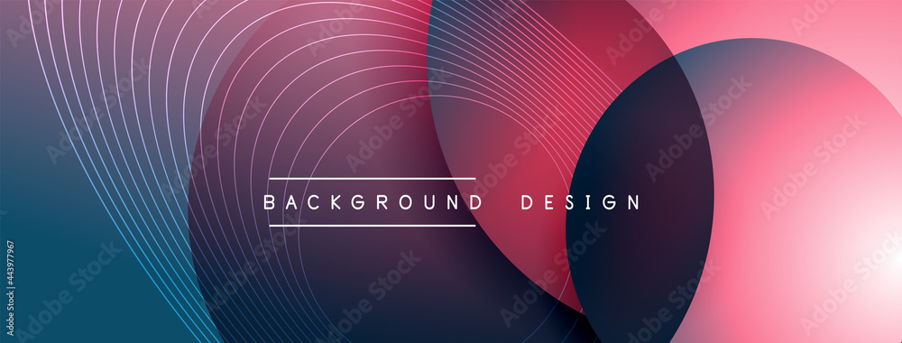 Gradient circles with shadows. Vector techno abstract background. Modern overlapping forms wallpaper background, design template Gradient circles with shadows. Vector techno abstract background. Modern overlapping forms wallpaper background, design template