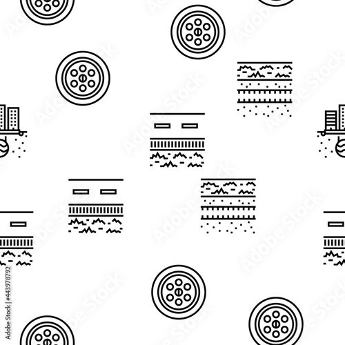 Drainage Water System Vector Seamless Pattern Thin Line Illustration