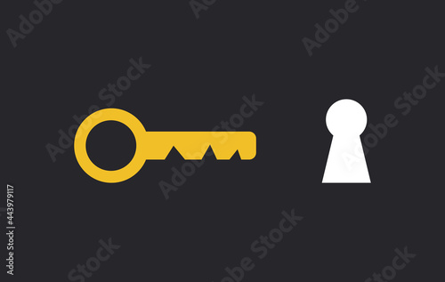 Vector illustration of key and key hole.
