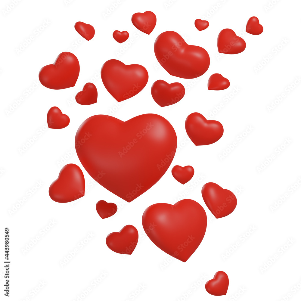3d vortex of red hearts of different sizes and different angles, isolated on white background, 3d illustration
3d vortex of red hearts of different sizes and different angles, isolated on white background, 3d illustration