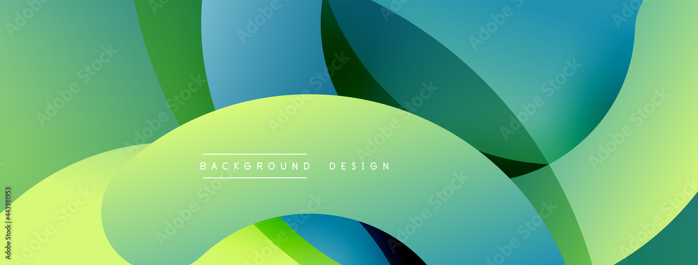 Fototapeta premium Abstract overlapping lines and circles geometric background with gradient colors