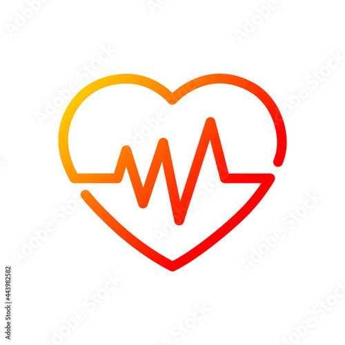Heartbeat icon, Heart beat pulse symbol line design for logo, apps, UI and websites, Medical healthy concept, Isolated on white background, Vector illustration