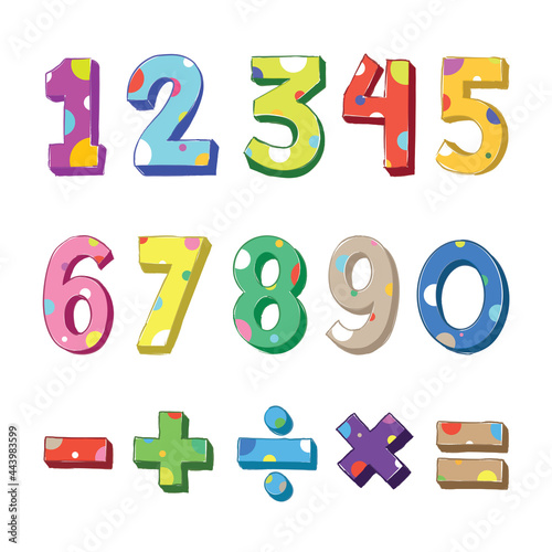Cartoon doodle numbers