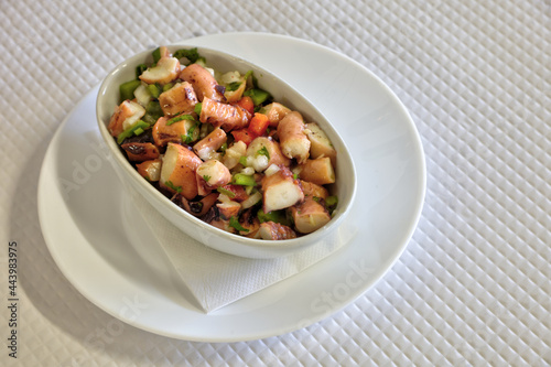 Cold Octopus Salad. Typical Portuguese dish.