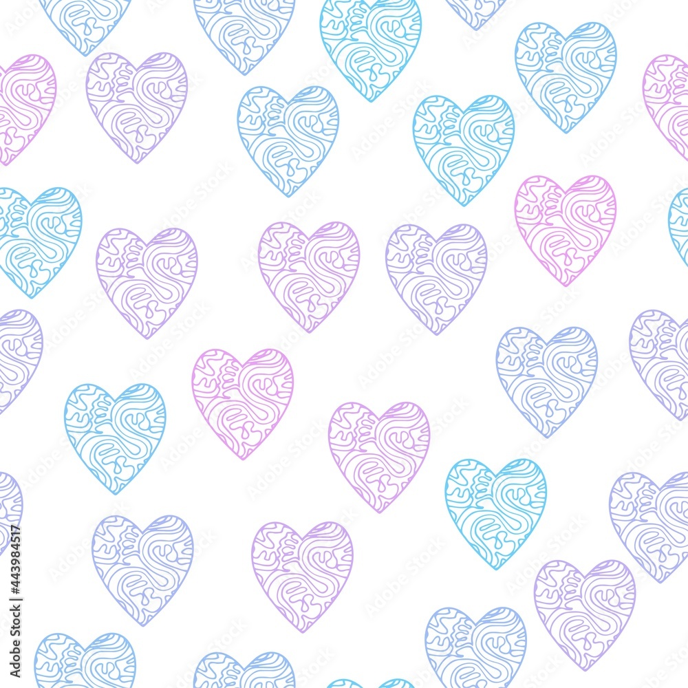 soft pink and blue lace hearts seamless pattern Simple vector illustration for packaging and fabric