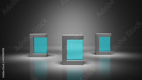 3D illustration stand or podium, pedestal, for display or showcase cosmetic or other products 
