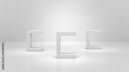 3D illustration stand or podium, pedestal, for display or showcase cosmetic or other products 