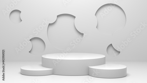 3D illustration stand or podium, pedestal, for display or showcase cosmetic or other products 