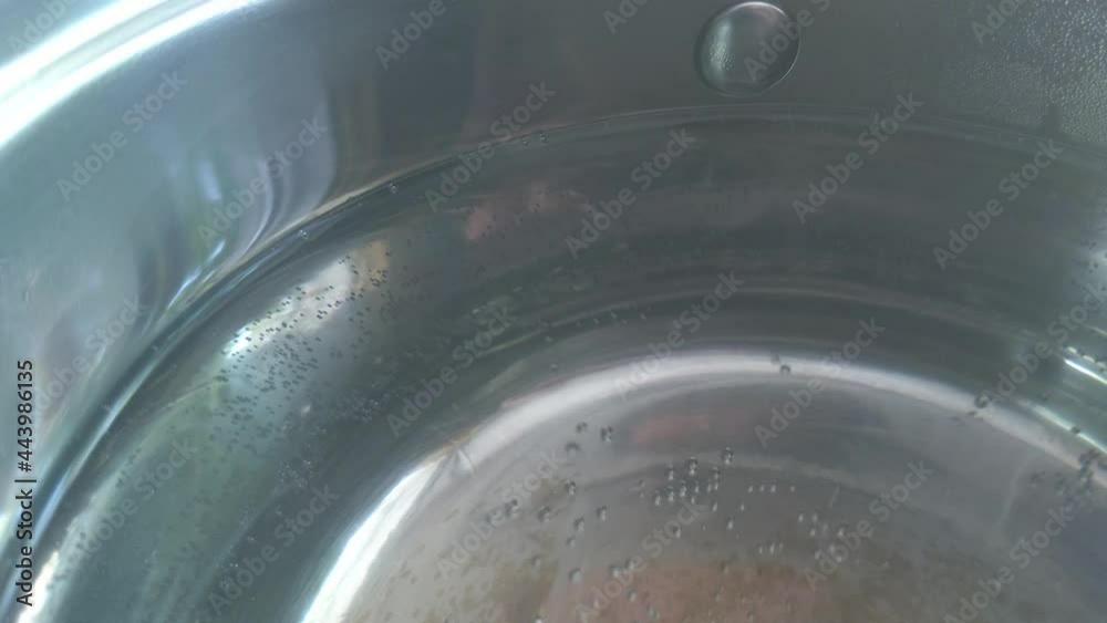 View of the campfire with boiling water. Cooking