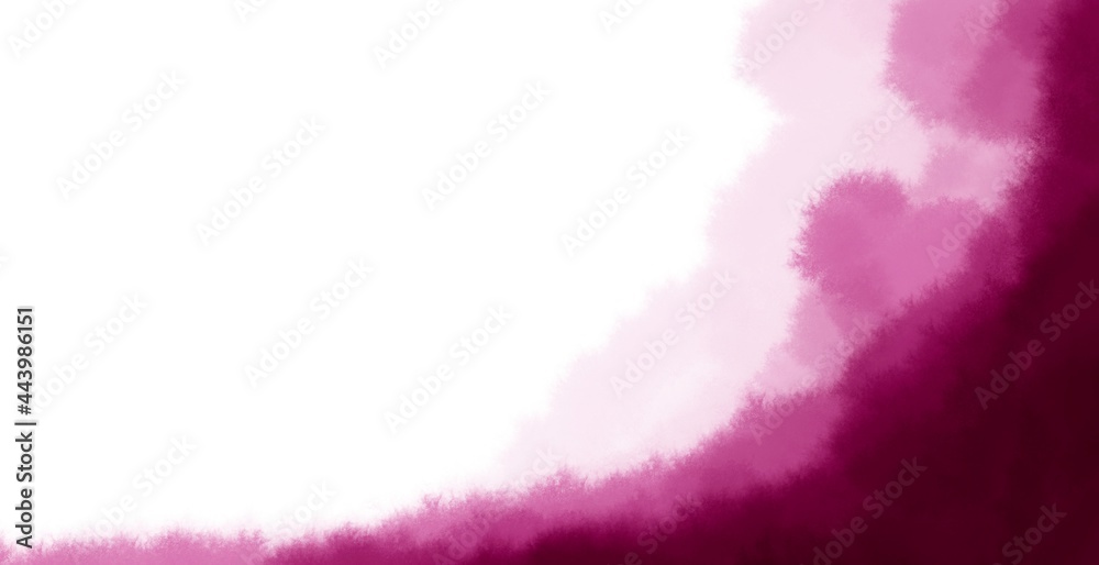 Pink foggy landscape illustration with empty space