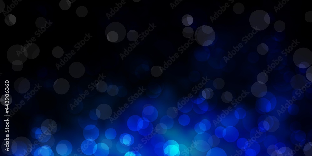 Dark BLUE vector background with bubbles. Dark BLUE vector background with bubbles.