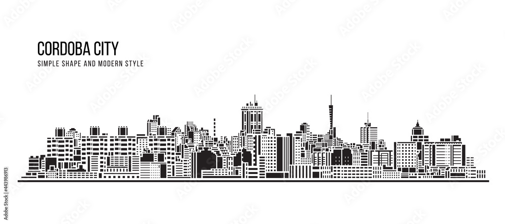 Cityscape Building Abstract Simple shape and modern style art Vector design -  Cordoba city