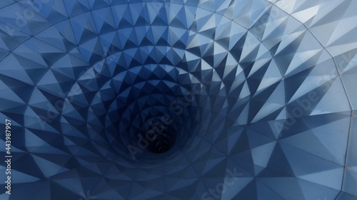 Fototapeta Naklejka Na Ścianę i Meble -  Abstract architecture background metal tunnel 3d render