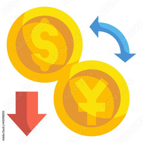 exchange rate flat icon photo