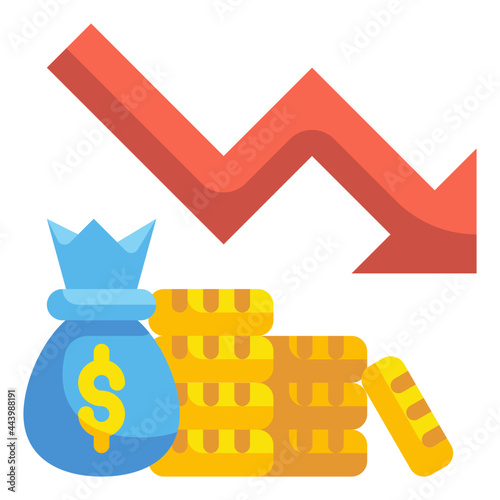 recession flat icon