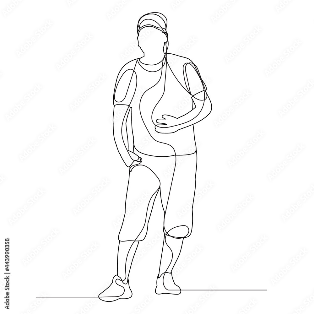sketch man line drawing, isolated, vector