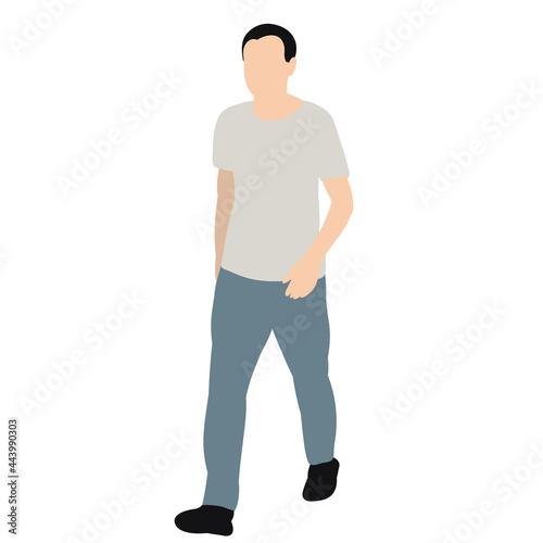 man walking in flat style, isolated, vector