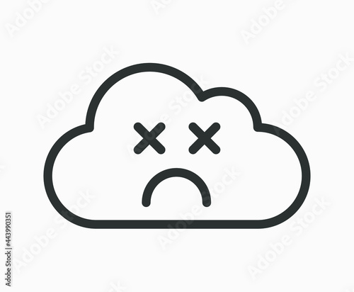 Sad face cloud icon. No internet connection.