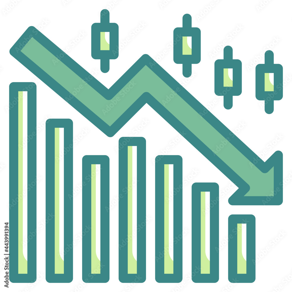 stock market blue line icon