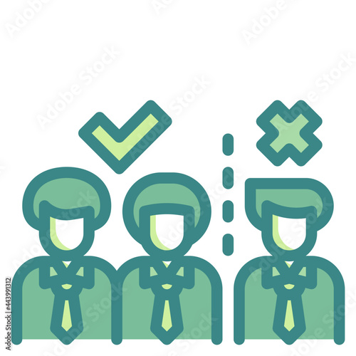 dismiss blue line icon
