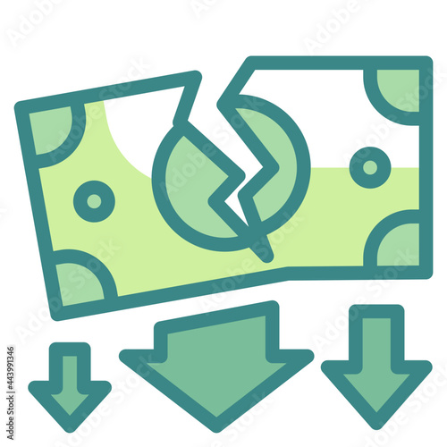 money blue line icon