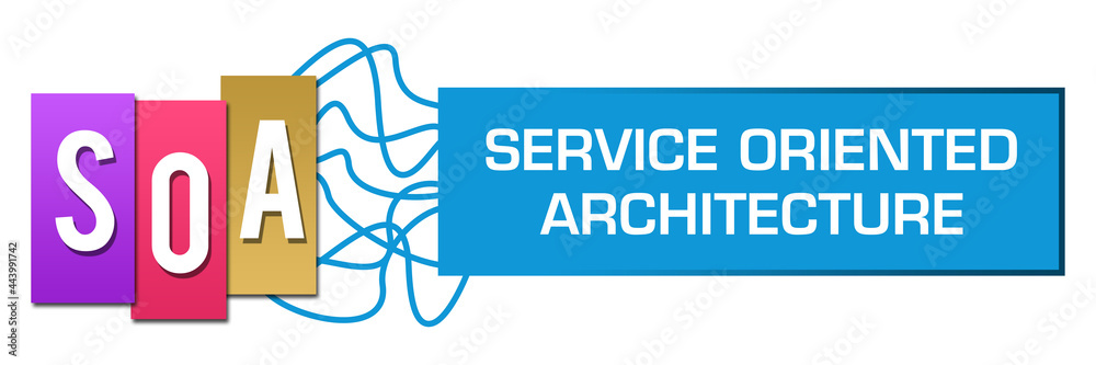SOA - Service Oriented Architecture Colorful Stripes Lines Box Text Horizontal 