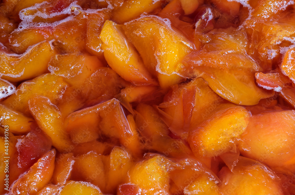 Making jam from ripe juicy sweet peach Making jam from ripe juicy sweet peach