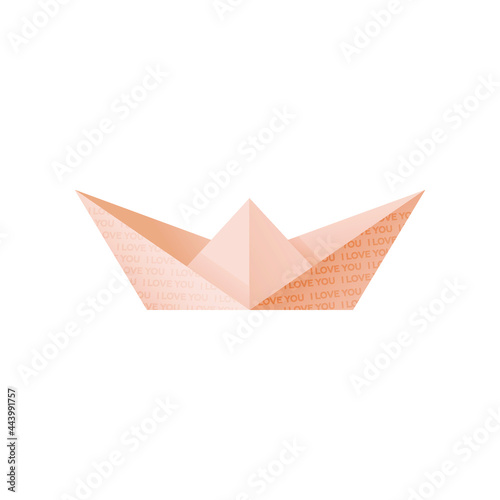 Wallpaper Mural Valentine Sticker. Modern Flat Vector Concept Illustrations. Paper Ship with I Love You Texture Icon. Social Media Ads. Torontodigital.ca