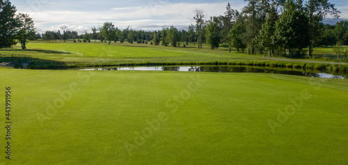 Nice hole on a Canadian golf club in Quebec, on the countryside