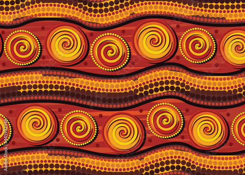 Aboriginal style of artwork - Vector